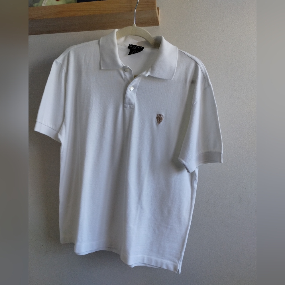 Classic White Polo Shirt with Subtle Crest - Women